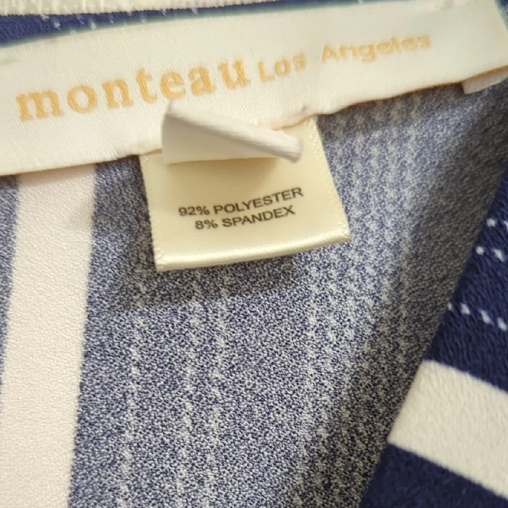 Monteau - Striped Navy Jumpsuit - Size XS - Picture 3 of 16